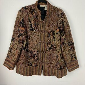 Vtg Women’s Tapestry Carpet Blazer Sz L Fall Cottagecore Boho GrandmaCore Artsy